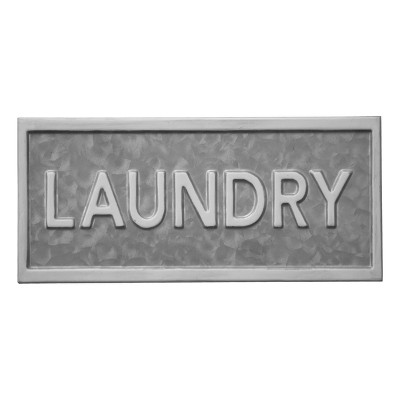 White and Galvanized Metal "Laundry" Wall Décor - Foreside Home & Garden