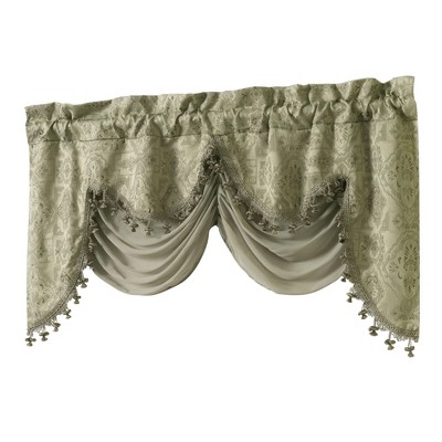 Kate Aurora Georgina Ultra Luxurious Raised Jacquard And Fringed Trimmed Austrian Window Valance