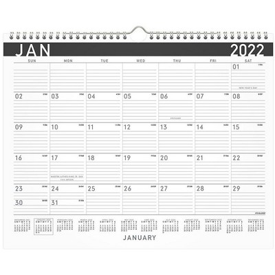 AT-A-GLANCE 2022 12" x 15" Monthly Calendar White PM8X-28-22