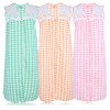JEFFRICO 3 Pack House Dresses for Women with Pockets - Lightweight Breathable Sleeveless Snap Front Housecoat Dusters - 2 of 4