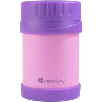 Bentology Stainless Steel Insulated Lunch 13oz Jar – Leak-Proof Container for Hot & Cold Food - BPA Free - Fits Most Lunch Boxes - Pink & Purple