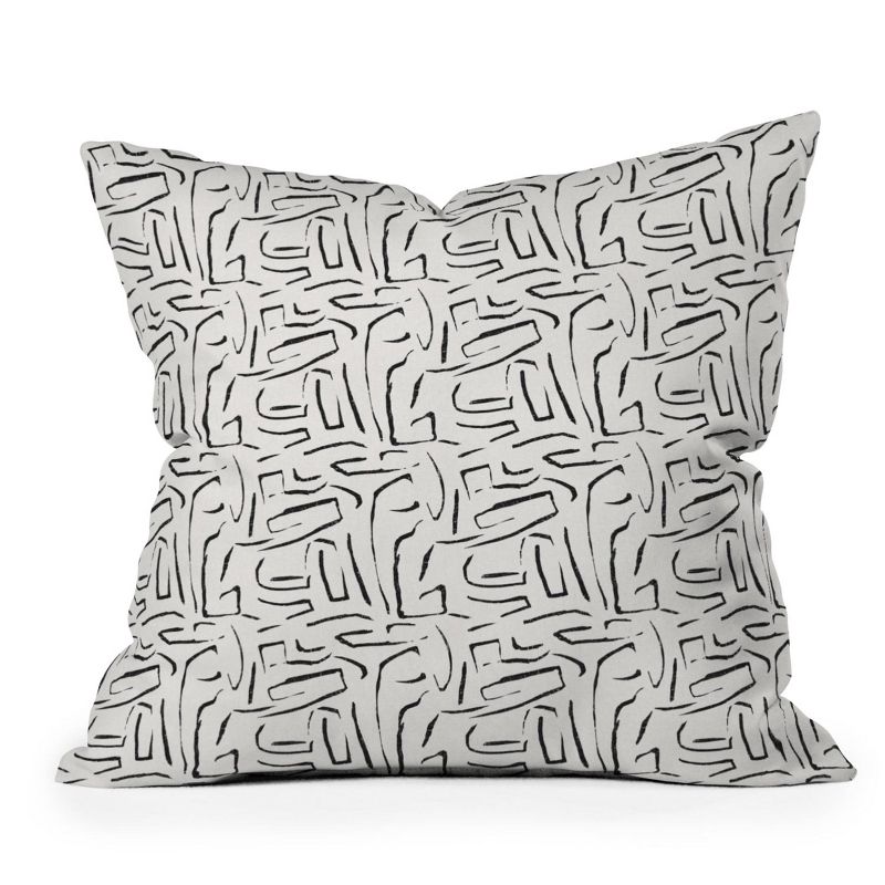 Holli Zollinger Outdoor Throw Pillow White/Black - Deny Designs, 1 of 5