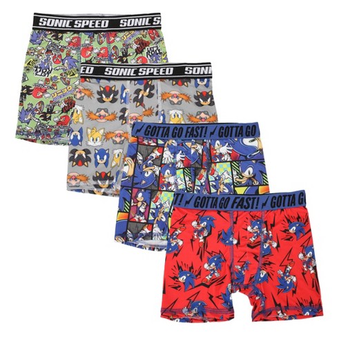 Sonic the Hedgehog Boys Underwear, 6 Pack Boxer Briefs Sizes 4 - 10