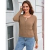 Clearlove Women Cropped Cardigan Sweaters Crew Neck Button Up Knit Coat - 2 of 4