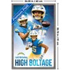 Trends International NFL Los Angeles Chargers - Ladd McConkey 25 Framed Wall Poster Prints - 3 of 4
