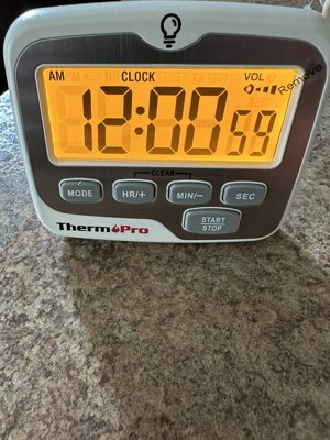 ThermoPro TM01W Kitchen Timers for Cooking with Count Up Countdown Timer,  Digital Timer for Kids Students with Touch Backlight, Study Timers for