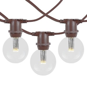 Novelty Lights 25 Feet Heavy Duty Light Strings and Sets with 25 In-Line E17 Sockets, Brown Wire PVC Stringer, 12" Spacing, End-To-End Connectable - 1 of 4