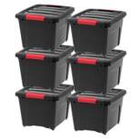 IRIS USA Plastic Storage Bin with Lid and Secure Latching Buckles