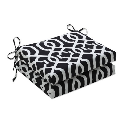 Outdoor Seat Pillow Perfect Square 2pc Cushion - Black/White