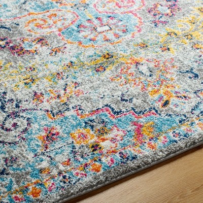 Olivia Gray and Multicolor Synthetic Stain-Resistant Area Rug 3'11" x 5'7"