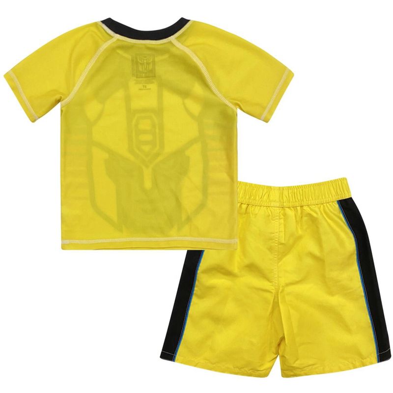 Transformers Bumblebee Rash Guard and Swim Trunks Outfit Set Yellow Little Kid, 2 of 8