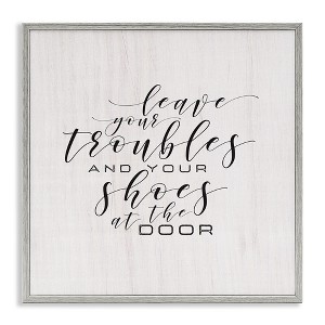 Stupell Industries Troubles & Shoes at Door, 17" x 17" - 1 of 4