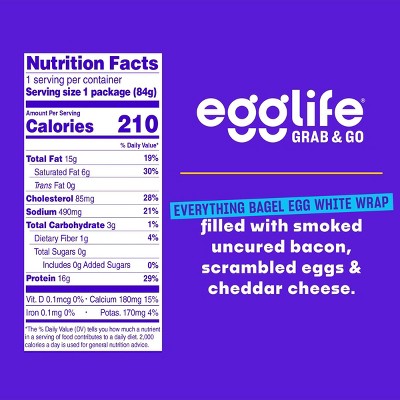 egglife Grab & Go Everything Bagel Bacon, Egg & Cheddar - 3oz