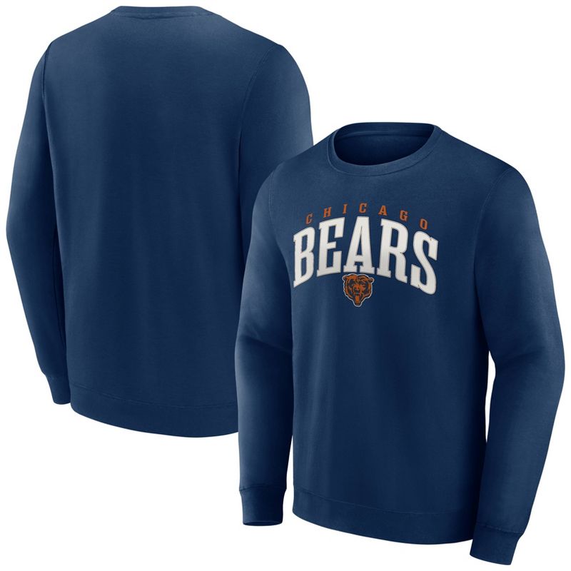 NFL Chicago Bears Men&#39;s Varsity Letter Long Sleeve Crew Fleece Sweatshirt, 1 of 4