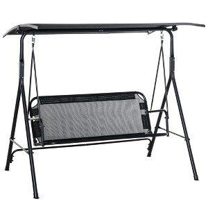Resenkos 2-Seater Swing Chair, Outdoor Porch Swing With Adjustable Canopy, Comfortable Armrests, - 1 of 4