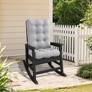 HYLEORY Oversized Outdoor Rocking Chair HDPE Rocking Chair with Cushion, Patio Rocking Chairs,Adirondack Chair for Porch - 1 of 4