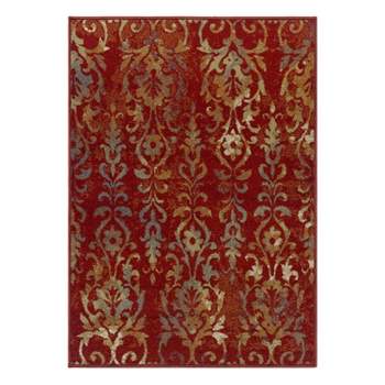 Bohemian Floral Scroll Modern Transitional High-Traffic Durable Long-Lasting Ultra-Plush Indoor Area Rug by Blue Nile Mills