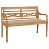 vidaXL Bench Teak wood, Beige Solid Teak Wood Medium Tough - 2 of 4