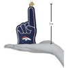 Old World Christmas Blown Glass Ornament for Christmas Tree, Denver Broncos Foam Finger - 4 of 4