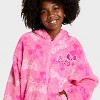 Girls' Barbie Woobie Zip-Up Hooded Sweatshirt - Pink - 2 of 4