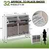 Rustic Grooved Shoe Rack with 4 Drawer Flaps - Narrow Wooden Shoe Storage with Metal Legs, Modern Hidden Organizer - 3 of 4