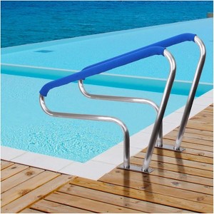 Durable 304 Stainless Steel Pool Handrail with Non-Slip Grip Cover, Rust-Resistant Design, Supports Up to 250 lbs, Ideal for Safe Pool Access - 1 of 4