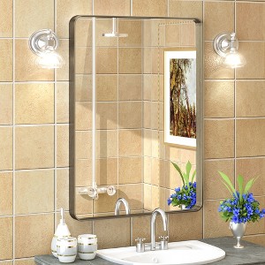 Apmir 22 in. W x 30 in. H Rectangular Aluminum Alloy Framed and Tempered Glass Wall Mirror in Brushed Bronze - 1 of 4