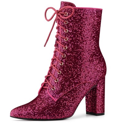 Saint laurent discount pink glitter boots