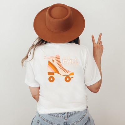 Simply Sage Market Just Roll With It Rollerskate Front And Back Short Sleeve Tee