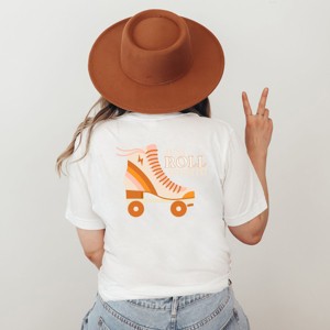 Simply Sage Market Just Roll With It Rollerskate Front And Back Short Sleeve Tee - 1 of 4
