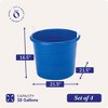 Homz 18 Gallon Durable Plastic Utility Storage Bucket Tub Organizers with Strong Rope Handles for Indoor and Outdoor Use - 4 of 4