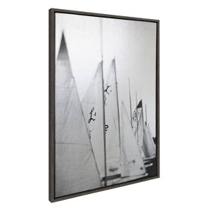 Kate & Laurel All Things Decor 28"x38" Sylvie Sailboats L14 #2 Framed Metallic Canvas Wall Art by Alicia Bock: Modern Nautical Decor - 1 of 3