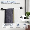 Itopfox 5 Piece Matte Black Bathroom Hardware Set SUS304 Stainless Steel Towel Bar 23.6 Inch Towel Ring Toilet Paper Holder Shelf Hooks - 2 of 4