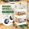 Simple Trending 3 Tier Metal Cart on Wheels, Heavy Duty Rolling Storage Cart for Kitchen to Organize Books Snacks Tools, White - 2 of 4