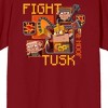 Minecraft Legends Fight Tusk Hoof Crew Neck Short Sleeve Cardinal Men's T-shirt - 2 of 2