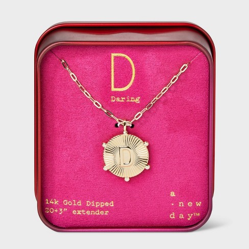 14k gold store d pendant