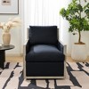 KINWELL Performance Fabric Down Fill Upholstered Swivel Armchair - Indigo - 3 of 4