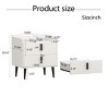 Modern Nightstand with Drawers, Bedside Table with PU Surface and Marble-Pattern Top for Bedroom, Living Room, or Apartment – The Pop Home - 4 of 4