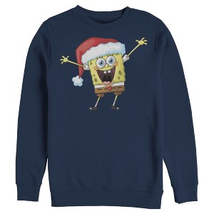 Men's SpongeBob SquarePants Happy Santa Sweatshirt - 1 of 3