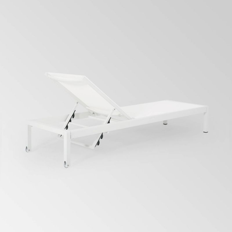 Cape Coral 2pk  Aluminum Chaise Lounge  White - Christopher Knight Home, 5 of 8