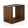 Royal Hampton 24 Inch Side End Table, Black Glass Top, Open Bottom Shelf, Brown Wood - 2 of 4