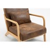 Ridstar Modern Fabric Accent Chair, Armchair with Wooden Frame & Lumbar Support for Living Room & Bedroom-Brown - 4 of 4