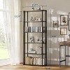 6-Tier Wooden Bookshelf, 71" Industrial Tall Bookcase with Metal Frame, Large Open Storage Shelf for Living Room, Bedroom, Office - 3 of 4