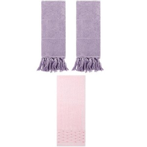 REGALWOVEN 3 Packs Solid Cotton Absorbent Soft Hand Towel for Bathroom 14" x 30" - 1 of 4