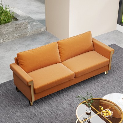 Racxily Velvet Sofa Upholstery with Ideal Mid-Century Modern Living Room Furniture