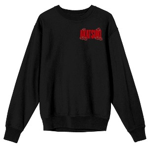 Naruto Shippuden Akatsuki Icons Crew Neck Long Sleeve Adult Black Sweatshirt - 1 of 4