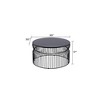 30" Metal Frame Round Coffee Table with Tinted Tempered Glass Top Modern Contemporary Living Room Furniture - 2 of 4