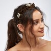 Unique Bargains Women's Rhinestone Pleated Headband Faux Pearl Headband 1 Pc - 2 of 4