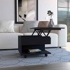 FURNIinspire Lift Up Coffee Tables Modern Wooden Conversation Table Center Table Living Room Table With Storage Shelf, Black, 19.6"*21.6"*15.3" - 2 of 4