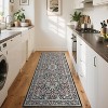 Floral Boho Runner Rug - Non-Slip Low-Pile Soft Carpet for Hallway, Kitchen Bathroom Nursery Office Dining Room Entryway - 2 of 4